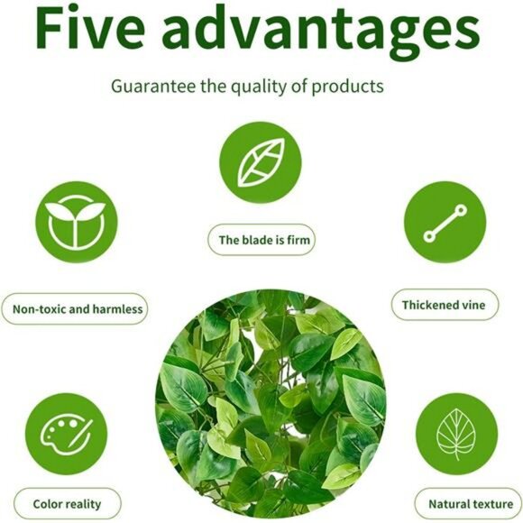 Artificial hanging plants vines fake ivy garlands greenery wall home decor set - Picture 6 of 7